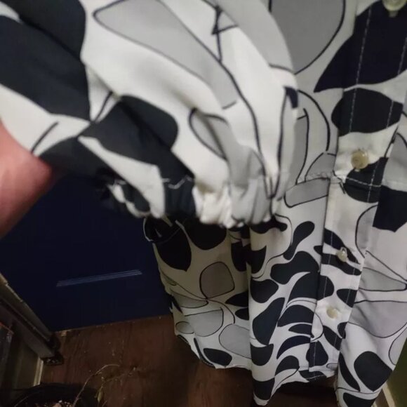 United Colors of Benetton Women Dress Shirt Tunic Collar w/ Pockets M - Picture 5 of 14